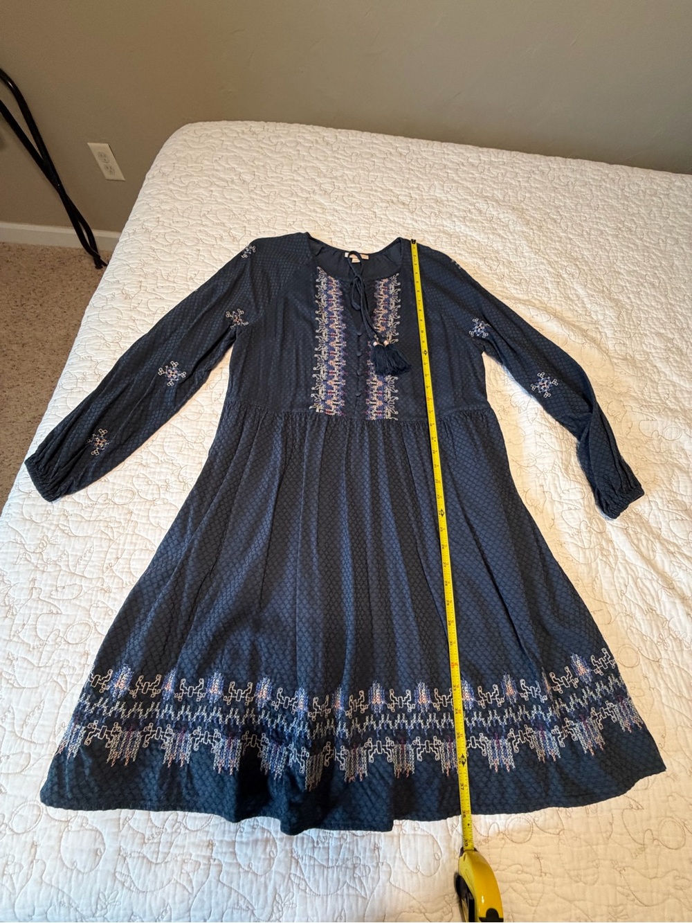 Knox Rose Navy Blue Embroidered Dress - Picture 3 of 9